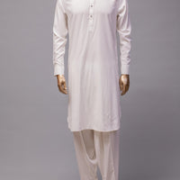 Blended White Shalwar Kameez - Raf Raf