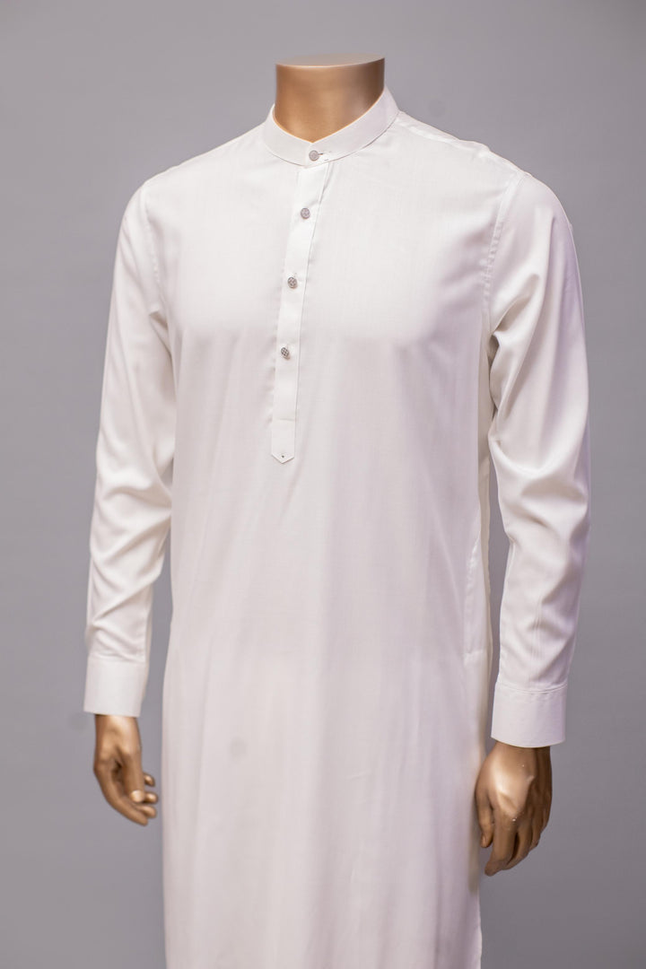 Blended White Shalwar Kameez - Raf Raf