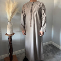 Emaar Matte Taupe Premium Emirati Thobe - Jiah