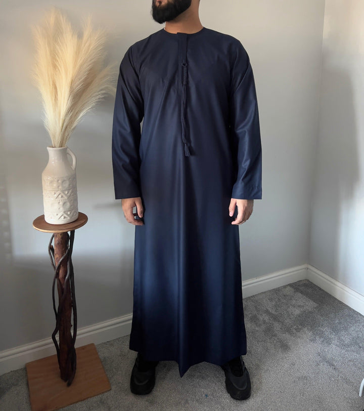 Emaar Matte Navy Blue Premium Emirati Thobe - Jiah