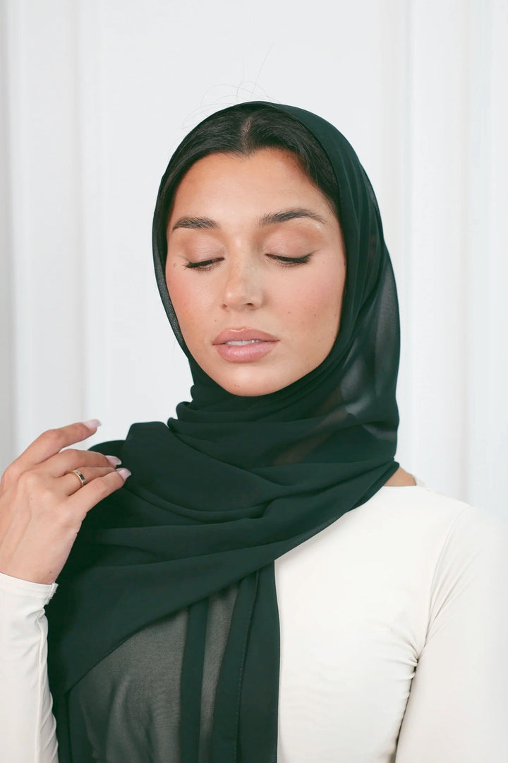 Dark Green Chiffon Hijab