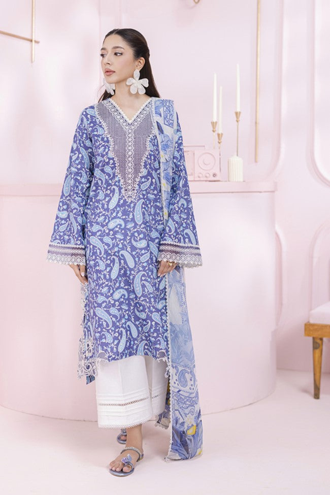 Riley - Qalamkar Q-Print Embroidered Stitched