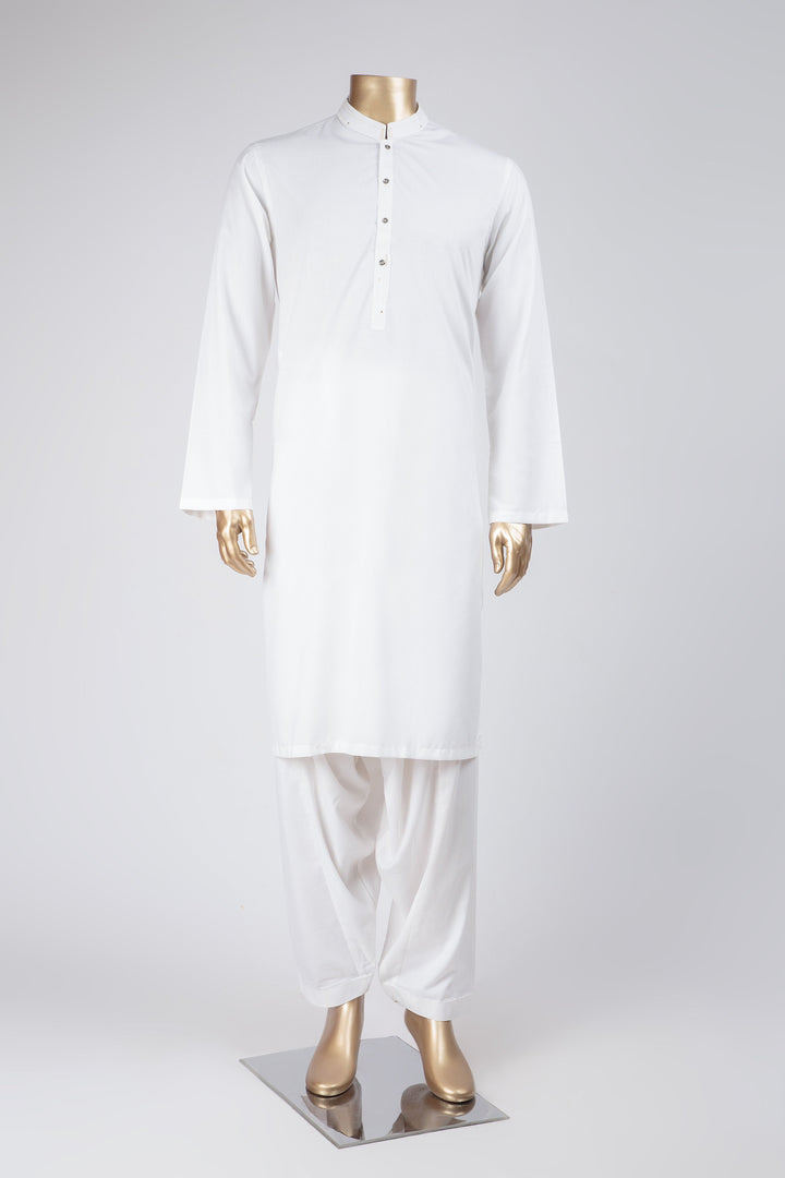 Plain Cream Shalwar Kameez - Raf Raf