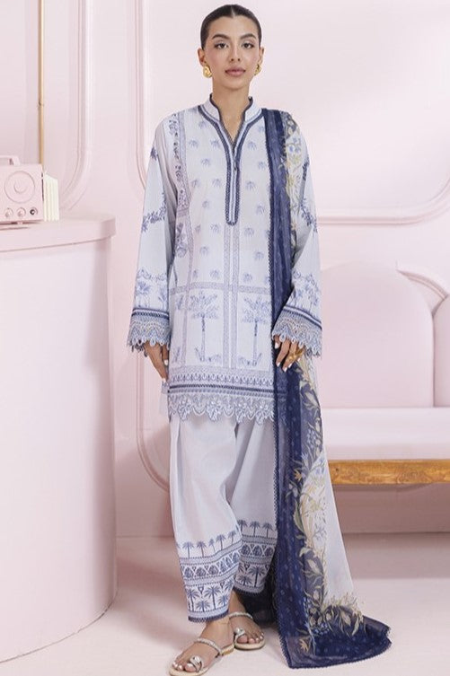 Sage - Qalamkar Q-Print Embroidered Stitched