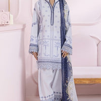 Sage - Qalamkar Q-Print Embroidered Stitched