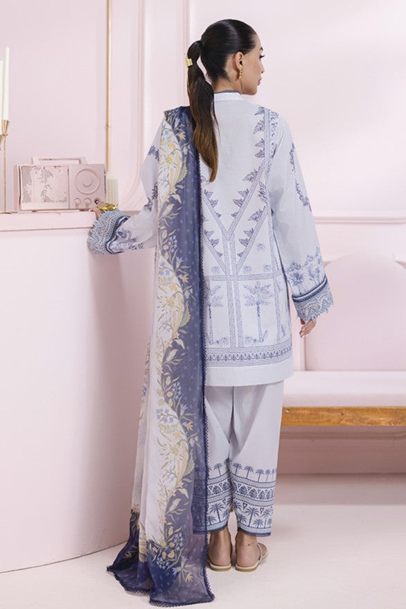 Sage - Qalamkar Q-Print Embroidered Stitched