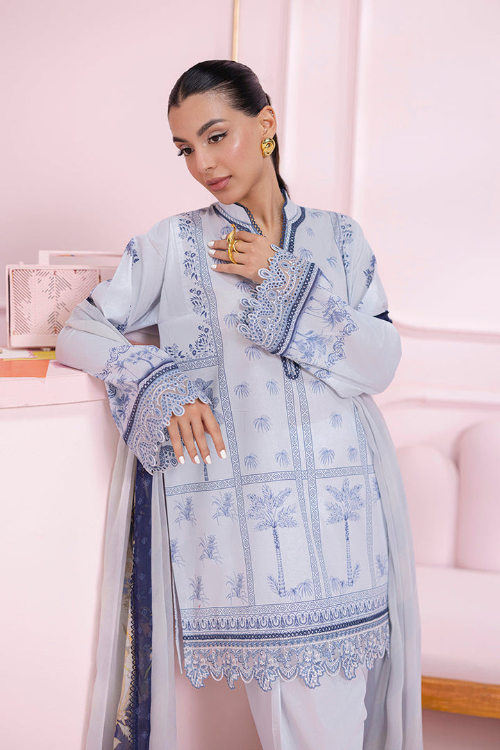 Sage - Qalamkar Q-Print Embroidered Stitched