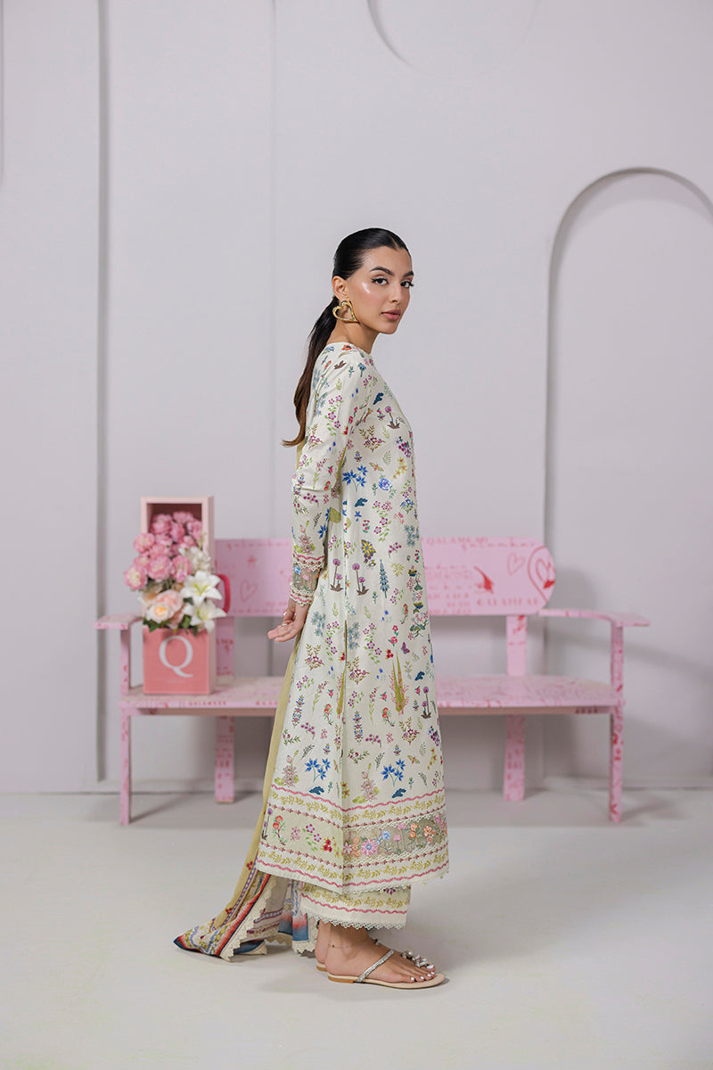 Hazel - Qalamkar Q-Print Embroidered Stitched