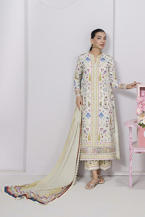 Hazel - Qalamkar Q-Print Embroidered Stitched