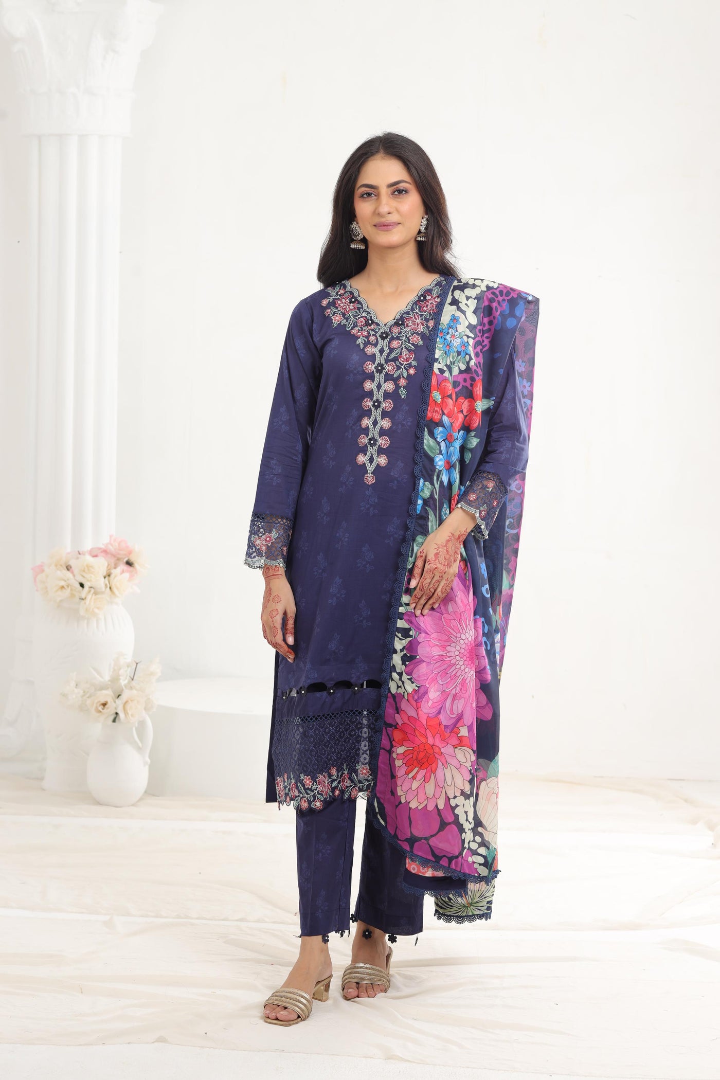 Indigo - Farasha Seraya Stitched Lawn SS'24