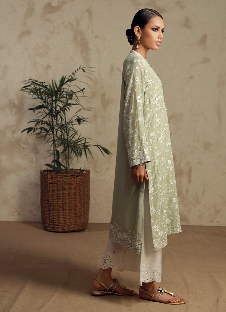 Chinese Chiffon Green Kurti - Image