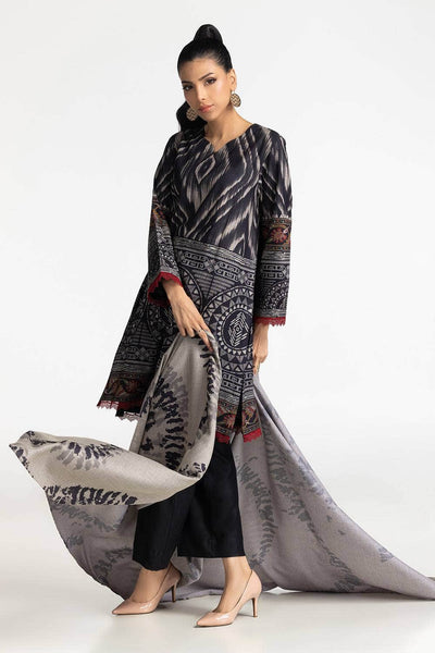 Dhanak Black Stitched Suit - Gul Ahmed