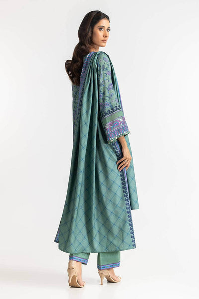 Linen Green Stitched Suit - Gul Ahmed