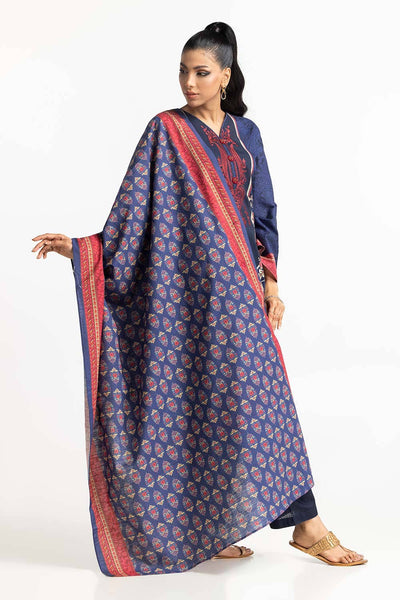 Khaddar Blue Stitched Suit - Gul Ahmed