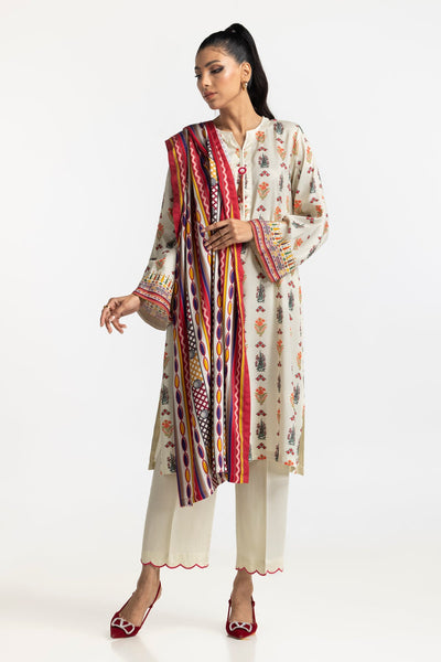 Cotail Off White Stitched Suit - Gul Ahmed