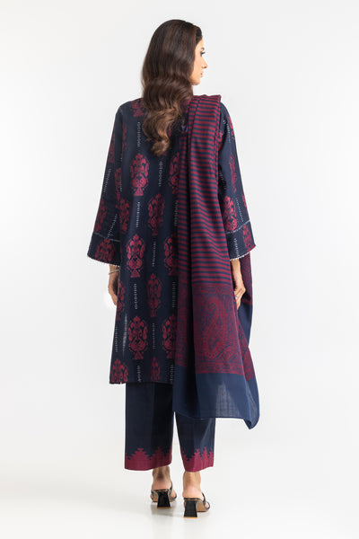 Jacquard Navy Stitched Suit - Gul Ahmed