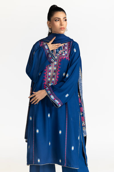 Karandi Blue Stitched Suit - Gul Ahmed