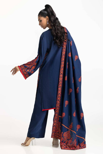 Acrylic Blue Stitched Suit - Gul Ahmed