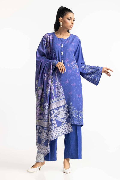 Karandi Purple Stitched Suit - Gul Ahmed