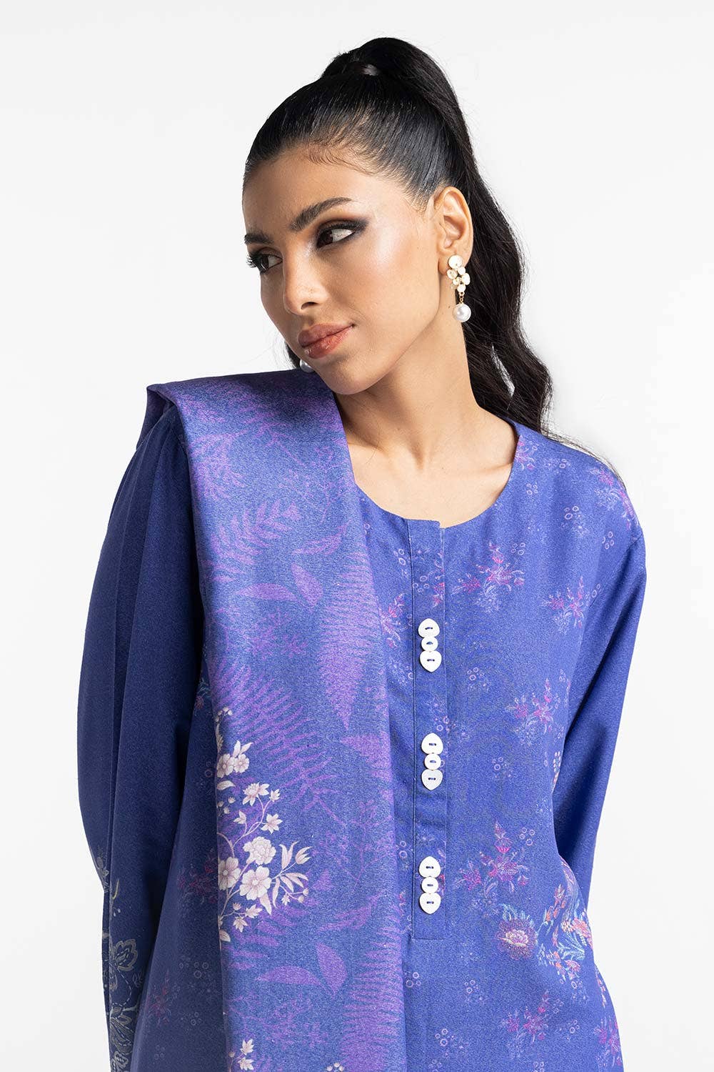 Karandi Purple Stitched Suit - Gul Ahmed