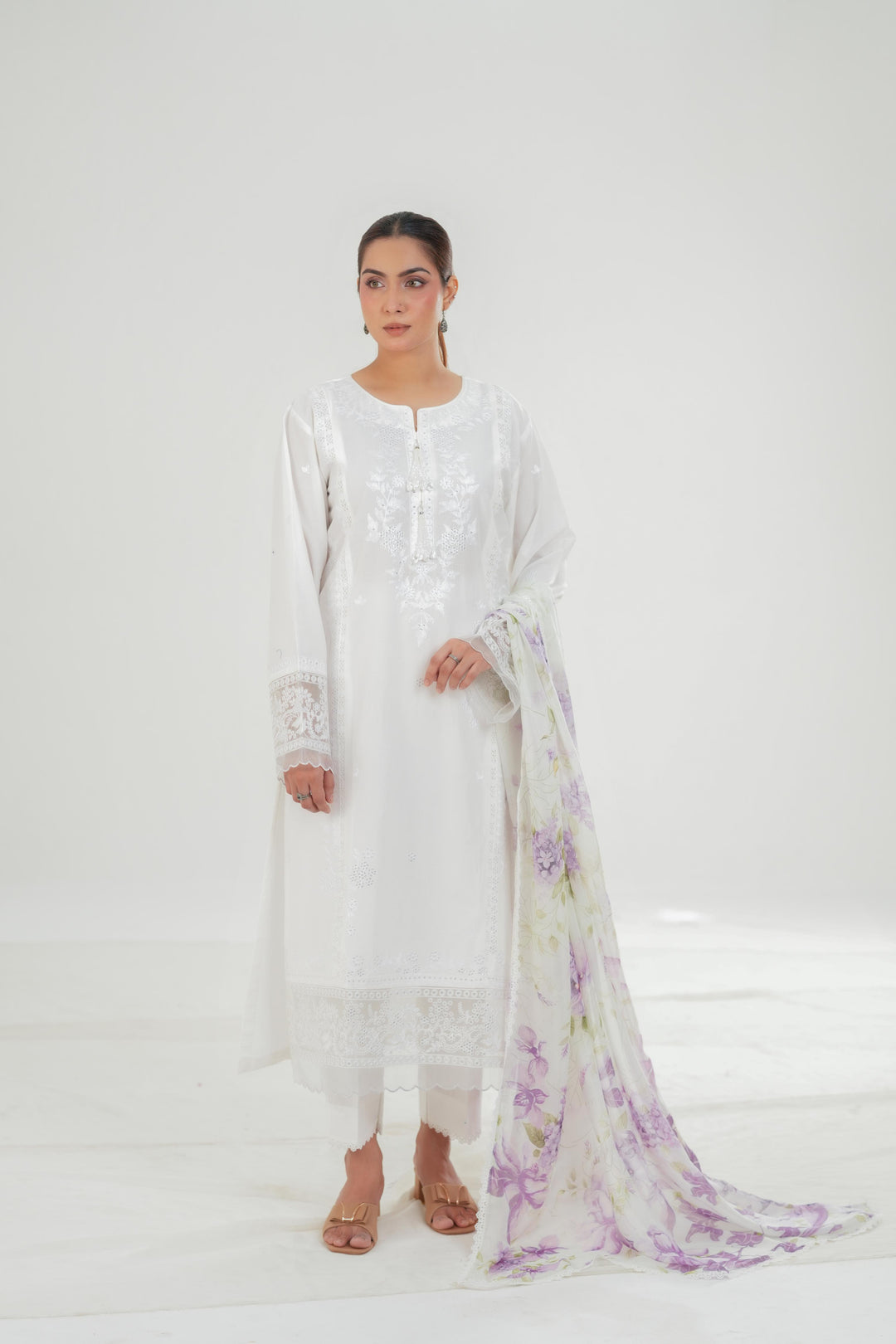Ivory Atelier - Cross Stitch Embroidered Lawn Stitched