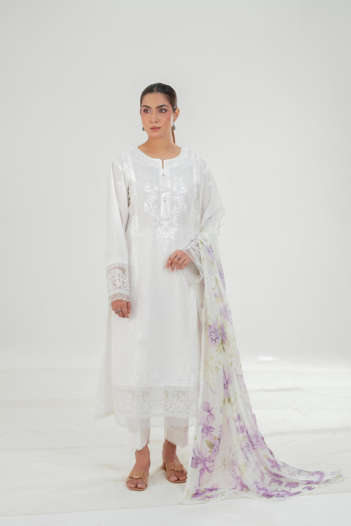 Ivory Atelier - Cross Stitch Embroidered Lawn Stitched