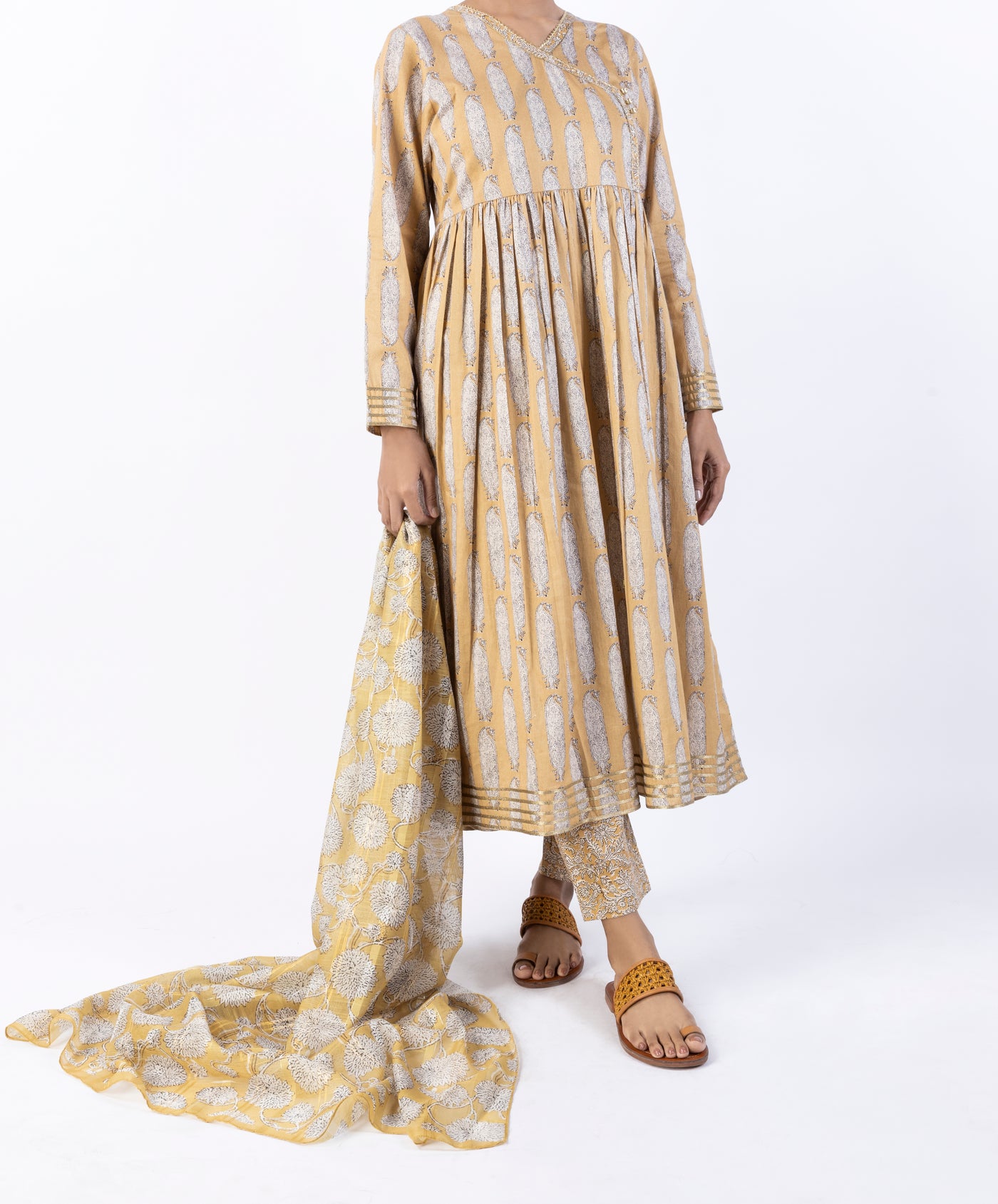 Lawn Yellow 3 Piece Stitched Suit - Almirah