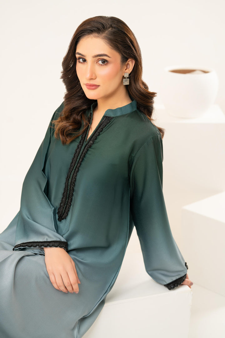 Emerald Ombre Midi Dress