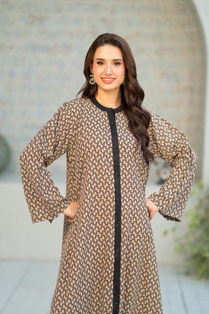 Contrast Geo Flow Dress
