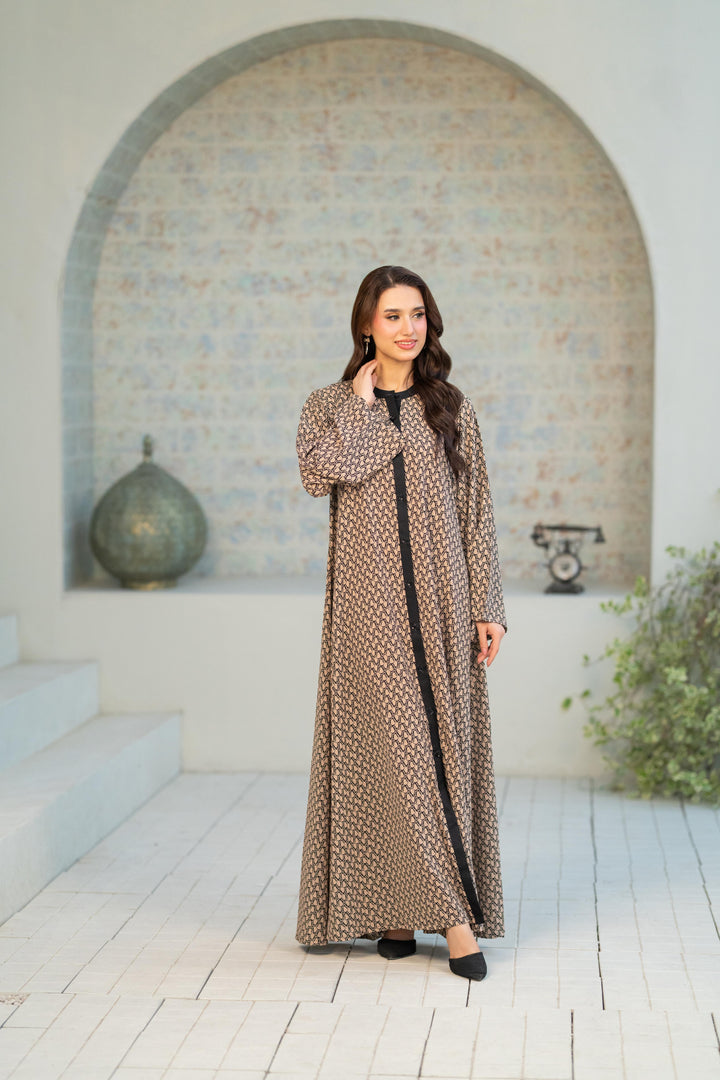 Contrast Geo Flow Dress