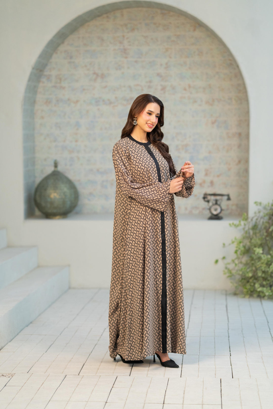 Contrast Geo Flow Dress
