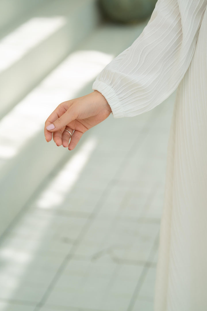 Textured White Flow Dress