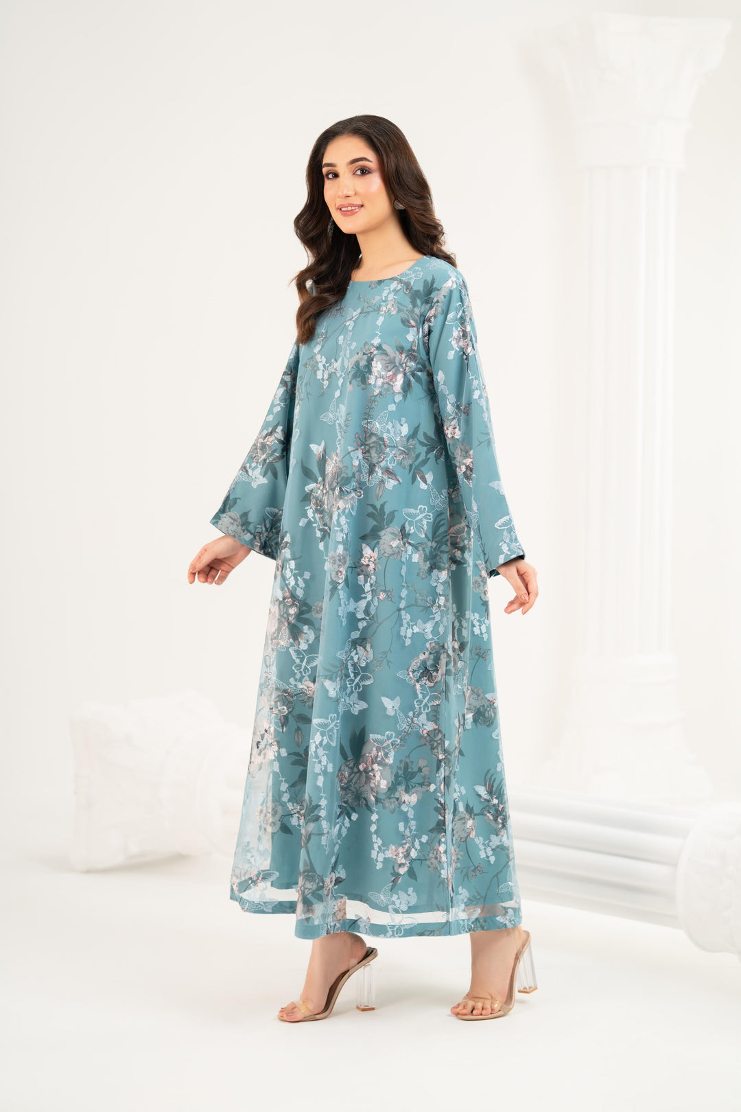 Botanical Embroidered Midi Dress