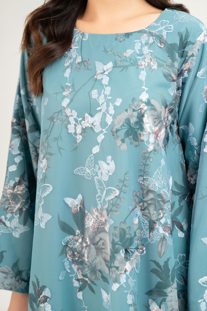 Botanical Embroidered Midi Dress
