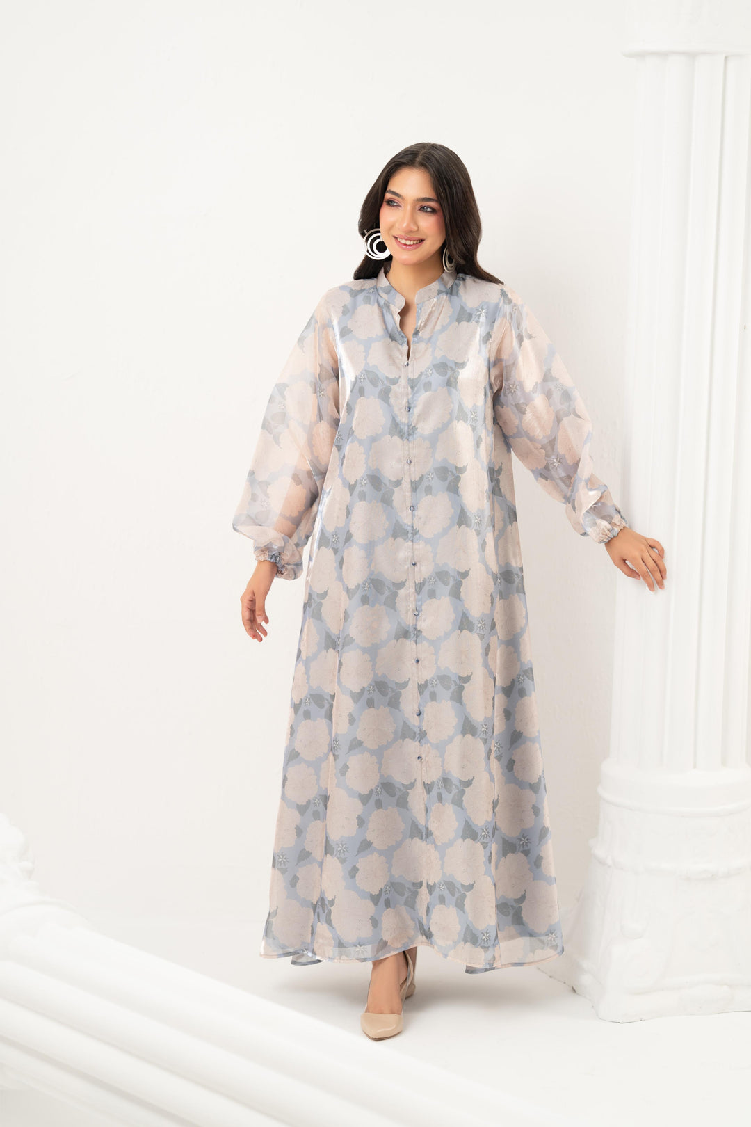 Painterly Floral Midi Dress