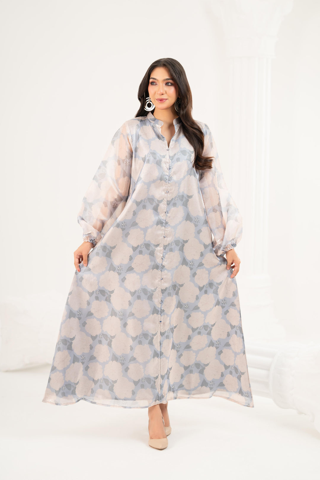 Painterly Floral Midi Dress