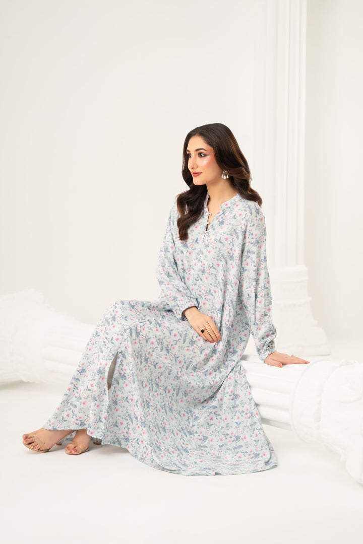 Blue Blossom Midi Dress