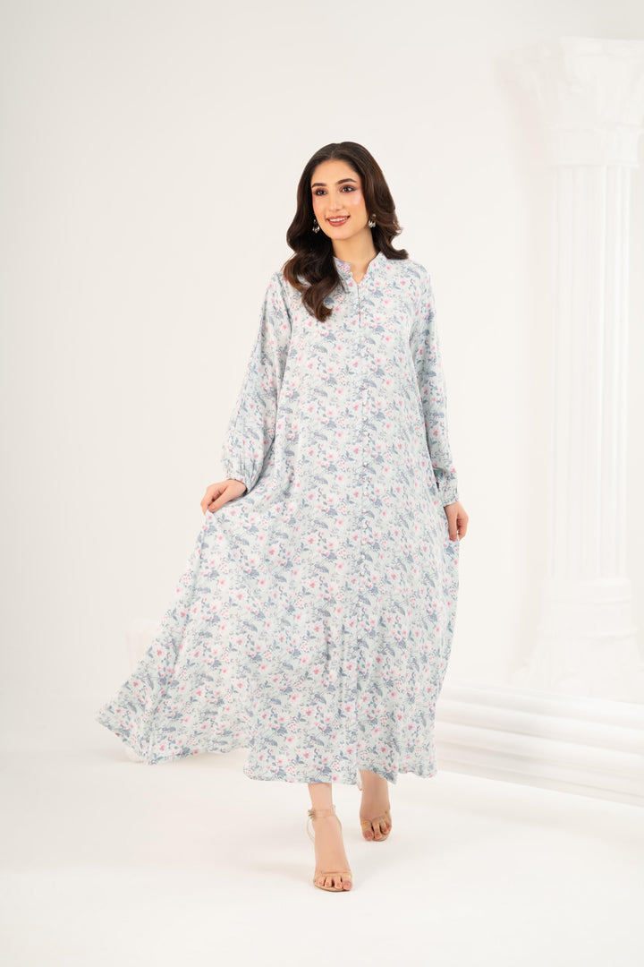 Blue Blossom Midi Dress