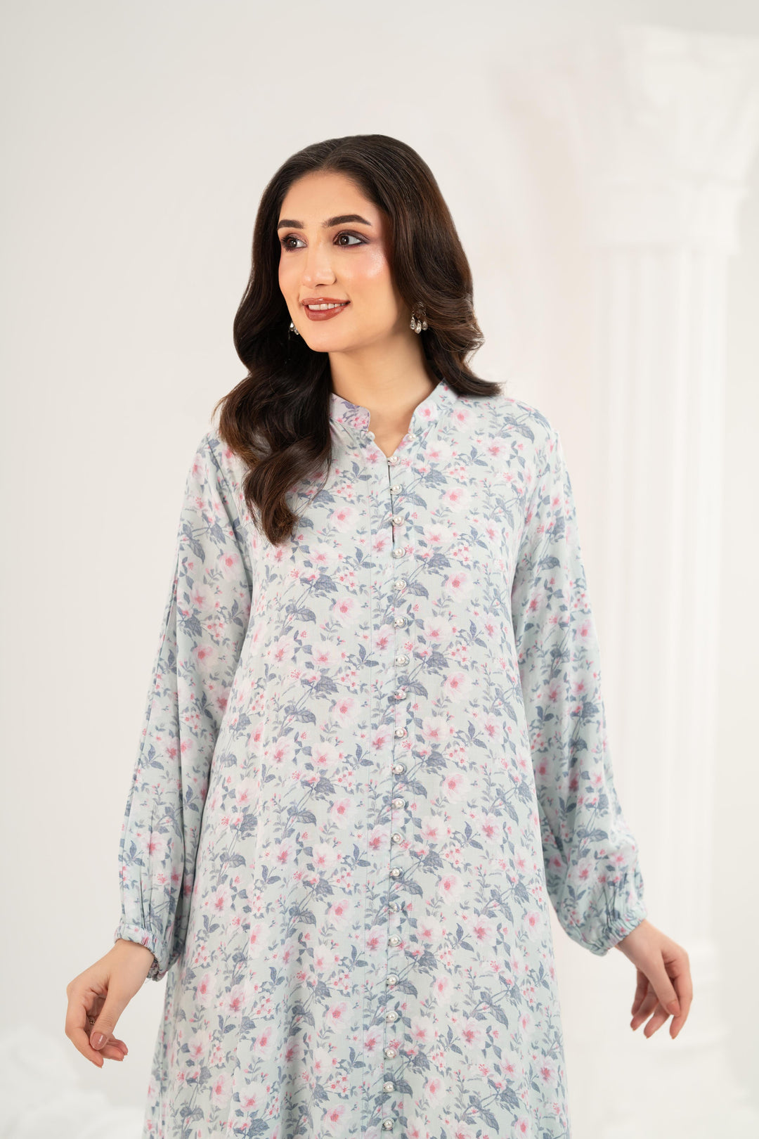 Blue Blossom Midi Dress