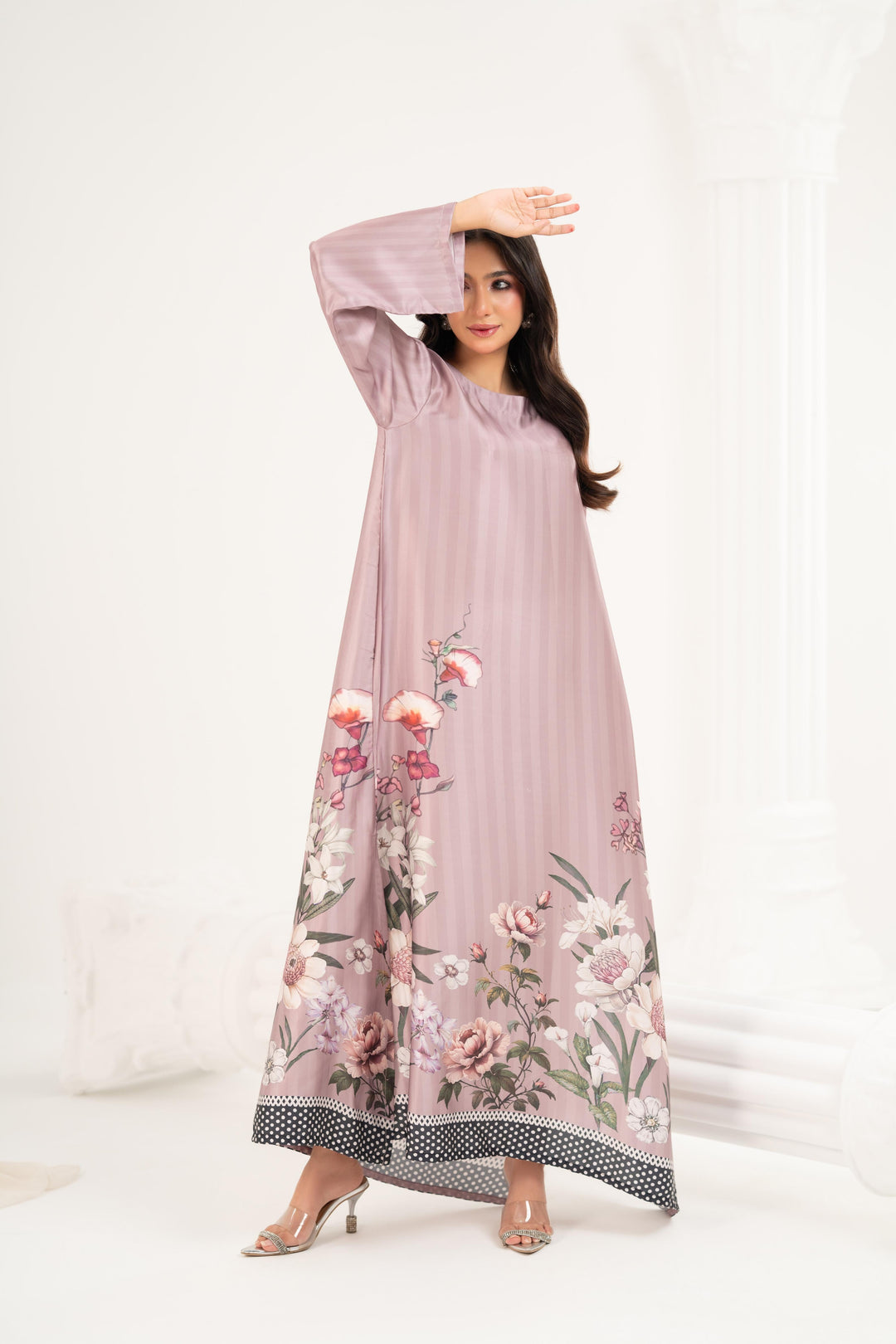 Rose Jardin Satin Kaftan