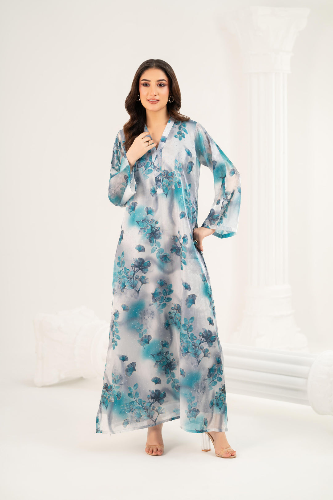 Aquarelle Satin Kaftan