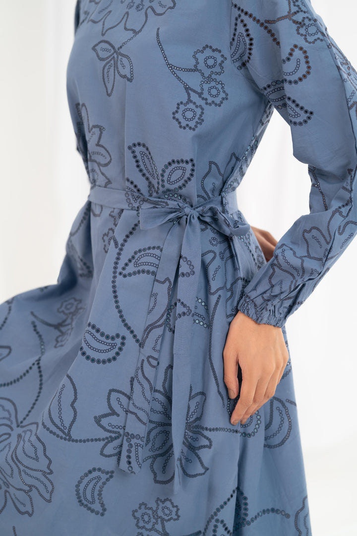 Serenity Blue Midi Dress