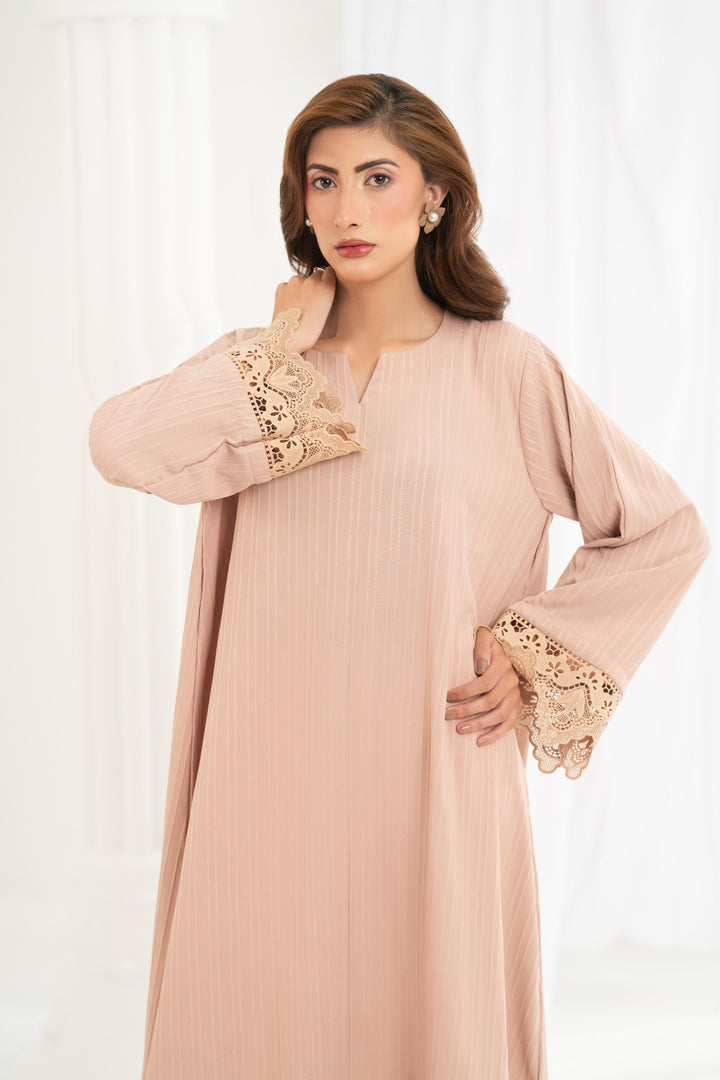 Blush Lace Trim Kaftan