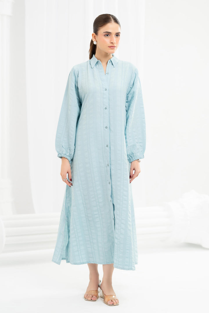 Sky Blue Crinkled Dress