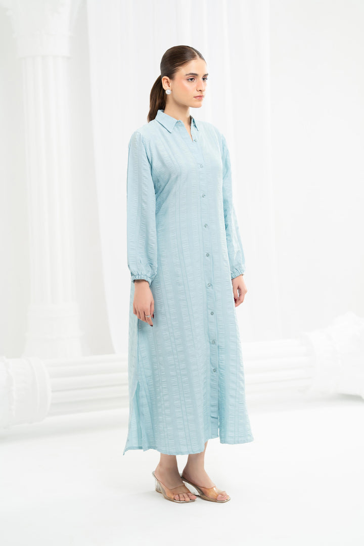Sky Blue Crinkled Dress