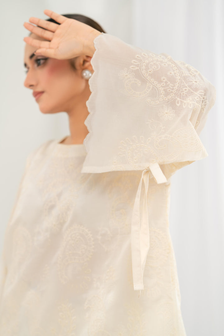 Ivory Embroidered Co-Ord