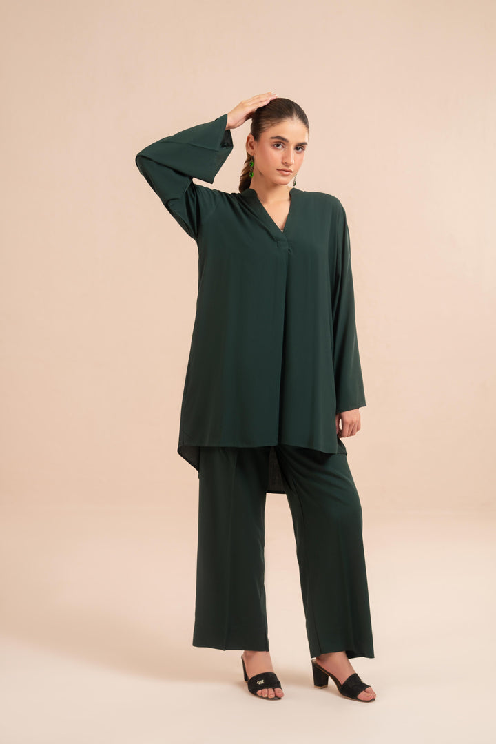 Essential Dark Green Viscose Co-Ord