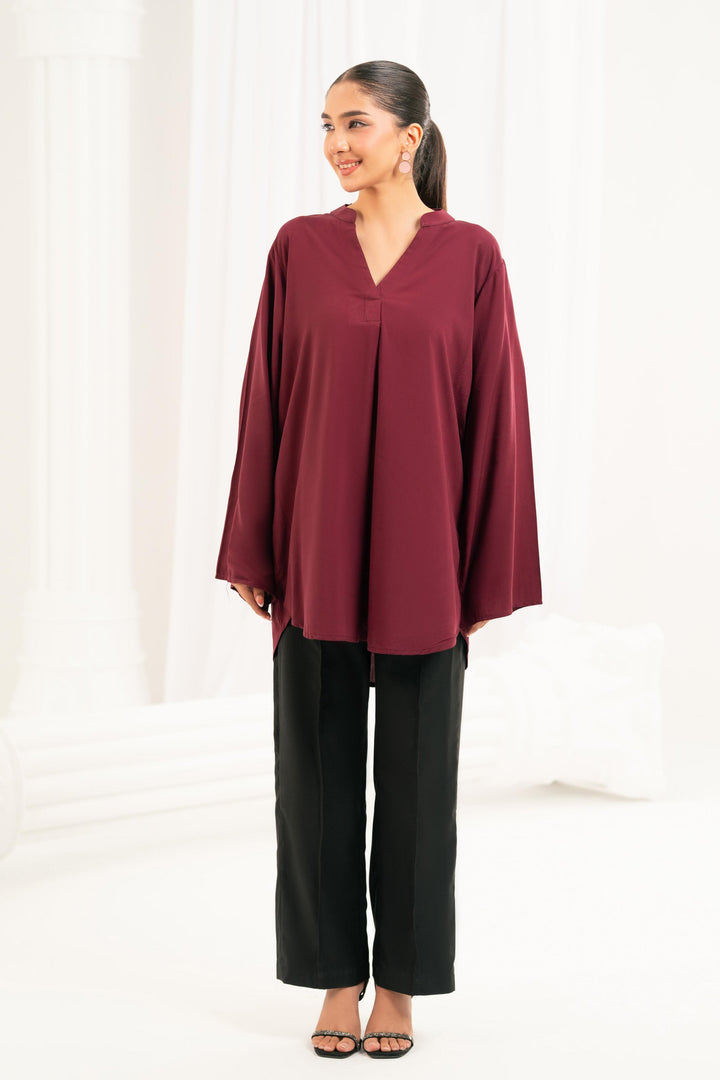 Essential Burgundy Viscose Top