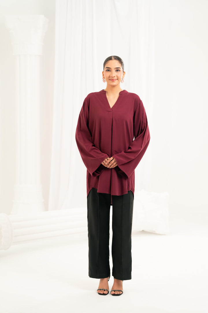 Essential Burgundy Viscose Top