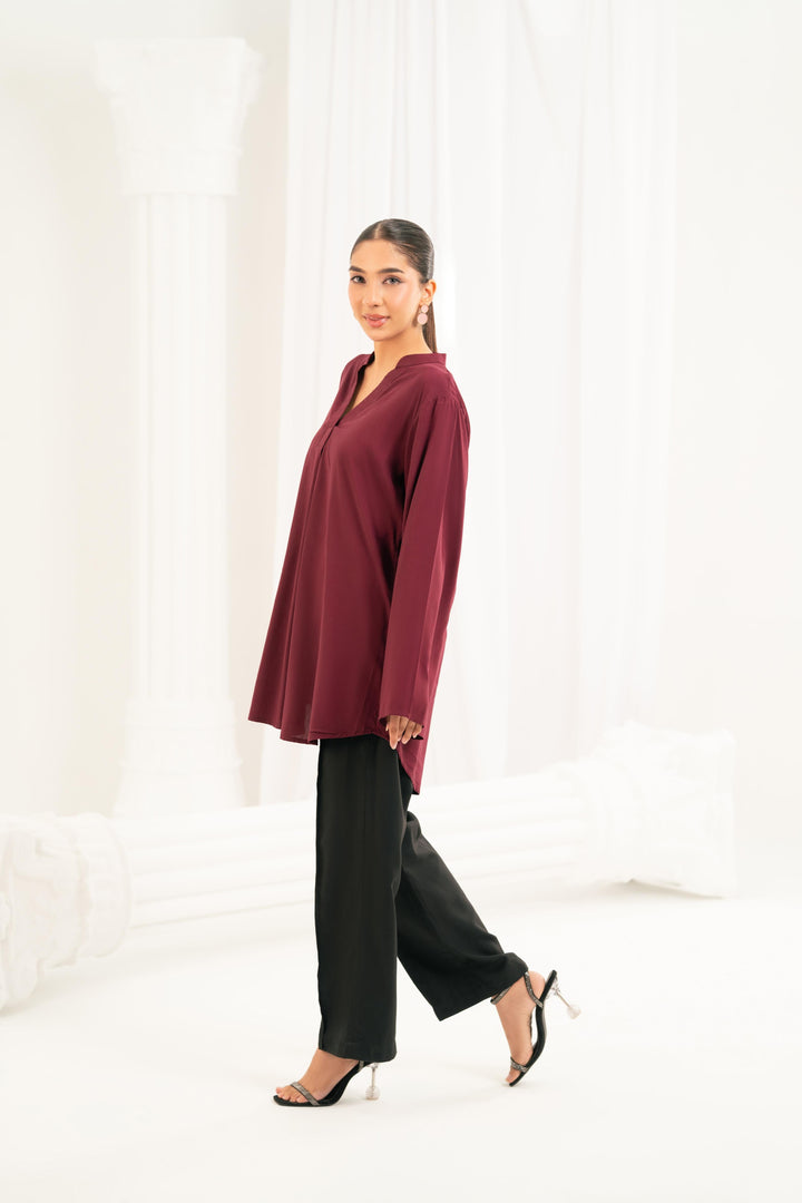 Essential Burgundy Viscose Top